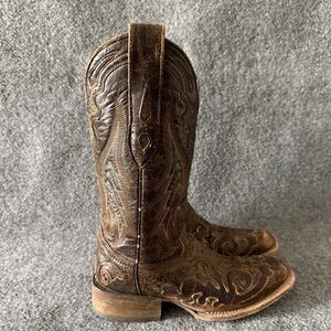 Corral Women's Western Equestrian Boots 5.5 A2404 Cowgirl Rodeo Leather Brown